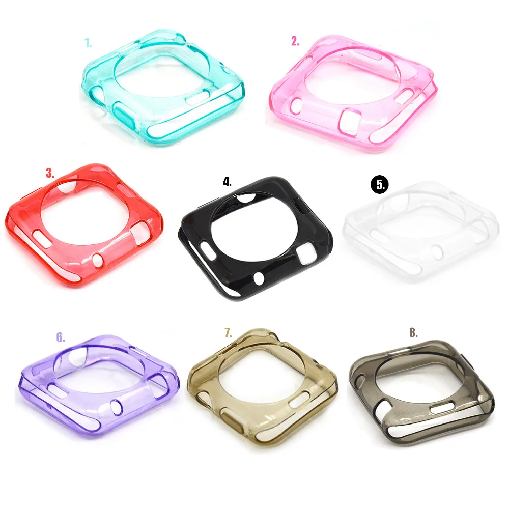 

Soft Silicon TPU Cover for Apple Watch Series 1 2 3 4 Case Colorful Candy Colors Protector Case Bumper Watch Accessories
