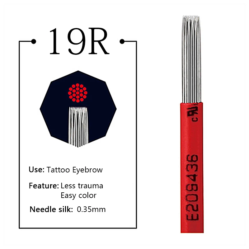 100 шт 3R 5R 7R 9R 17R 19R иглы для татуажа бровей для ручного пера полуперманентный макияж тумана иглы для микроблейдинга бровей ручка