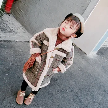 

2018 winter baby girls jackets 3 years old thick warm clothing faux fur
