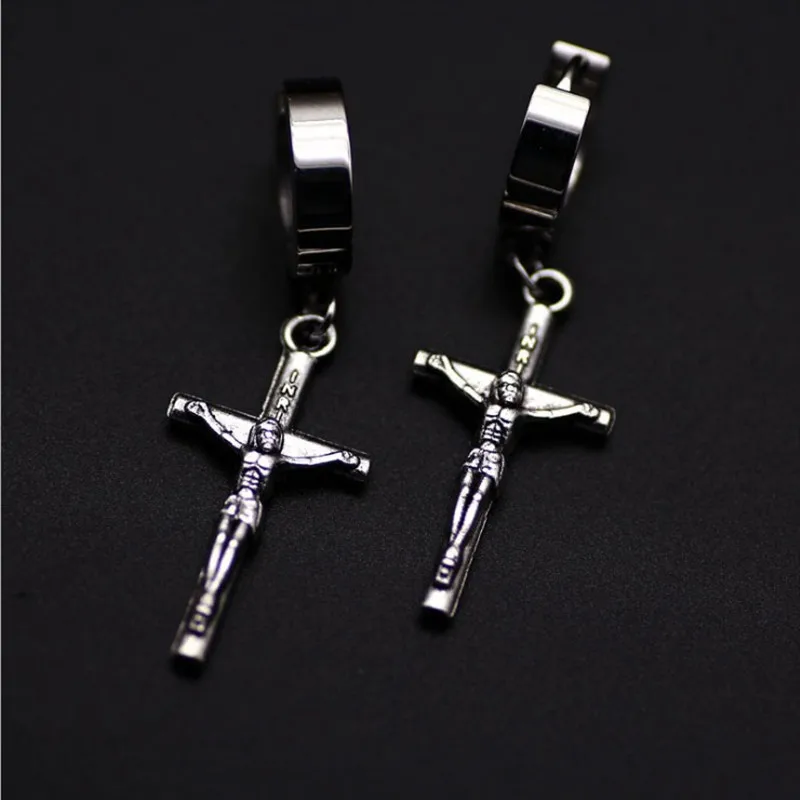 Buy Men's Stainless Steel Jewelry, Cross Earrings, GO