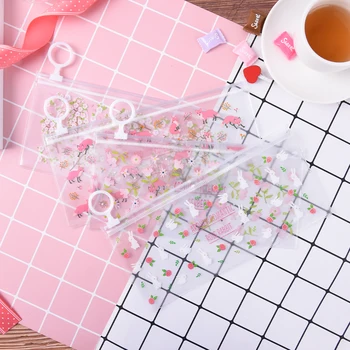 

Autumn Mysterious Small Flowers Animals PVC Waterproof Pencil Bag Stationery Storage Organizer Bag School Supply Student Prize