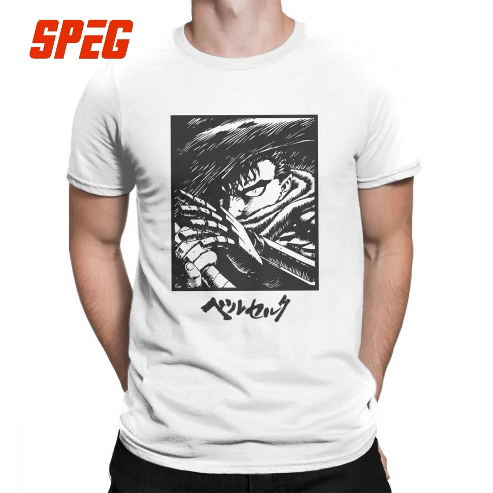 

Anime Berserk T Shirts Guts Brand Short-Sleeved Round Collar Summer Style T-Shirts Purified Cotton Tee Shirt Male