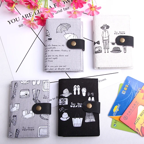 

1PC Novelty cartoon printed card bags Small size canvas portable cards bag Office stationery School boys supplies (ss-1552)