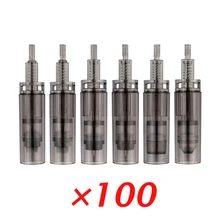 100 штук, патрон с байонетной дермой, вращающиеся иглы для электрического авто, микро игла, Дерма, ручка A7, подводка для бровей, подводка для глаз