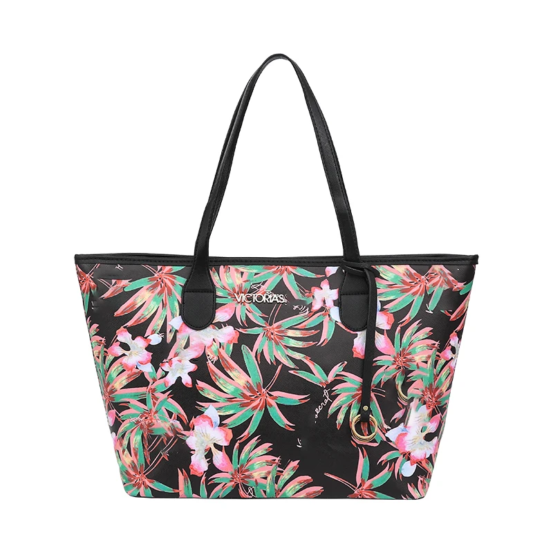 

2019 new fashion black FLOWER bag travel duffel bag women Travel SHOULDER BAG LARGE Handbags beach large capacity shopping bags