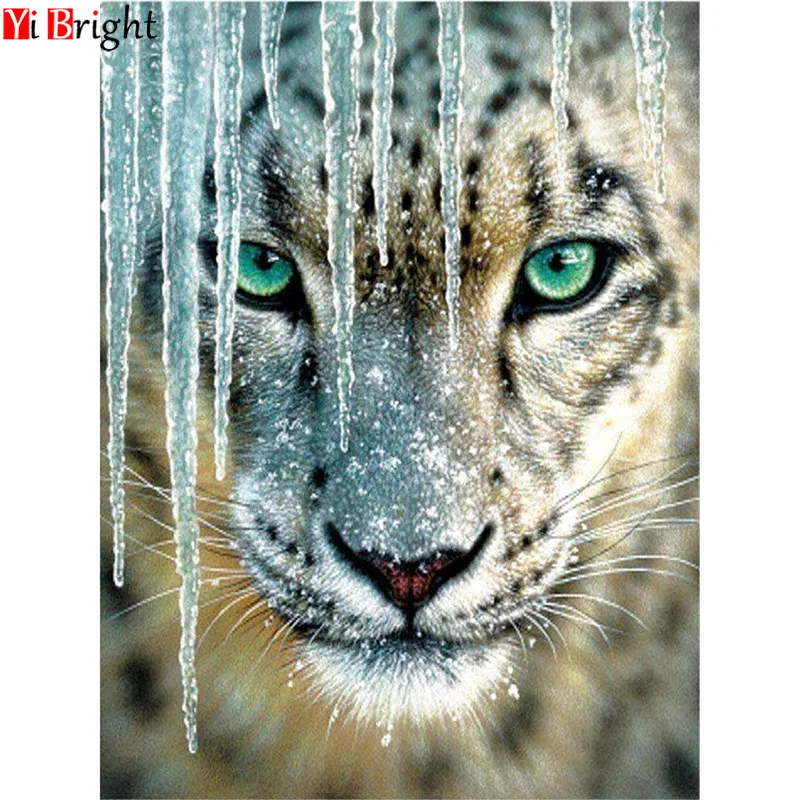 

Mosaic Cross Stitch 5D DIY Diamond Painting Leopard Decoration Home Full Square Drill Diamond Embroidery Animals XY1