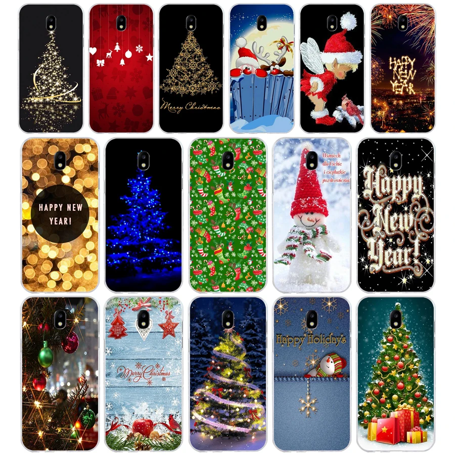 

96SD New Year Snowman Colorful Soft Silicone Tpu Cover phone Case for Samsung j3 j5 j7 2015 16 17 j2 j4 prime j6 Plus 2018