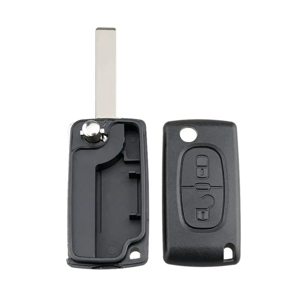 

02B Fits For Peugeot 2008 3008 5008 2 Button Remote Key Fob Shell Case Ce0523 Hu83 Shell Cover Key Protector