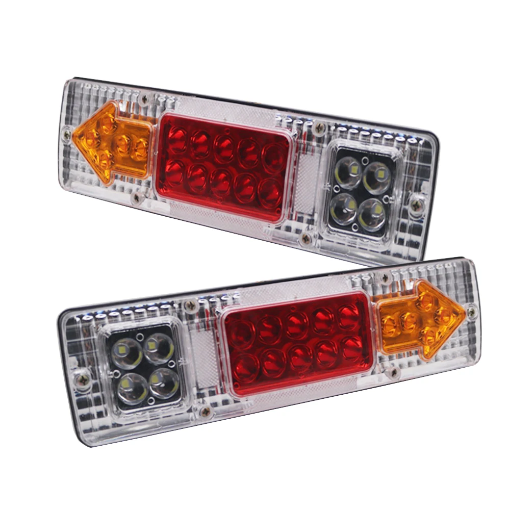 2X 19LED Round Rear Tail Light Brake Reverse Stop Turn Signal Lamp Truck Trailer