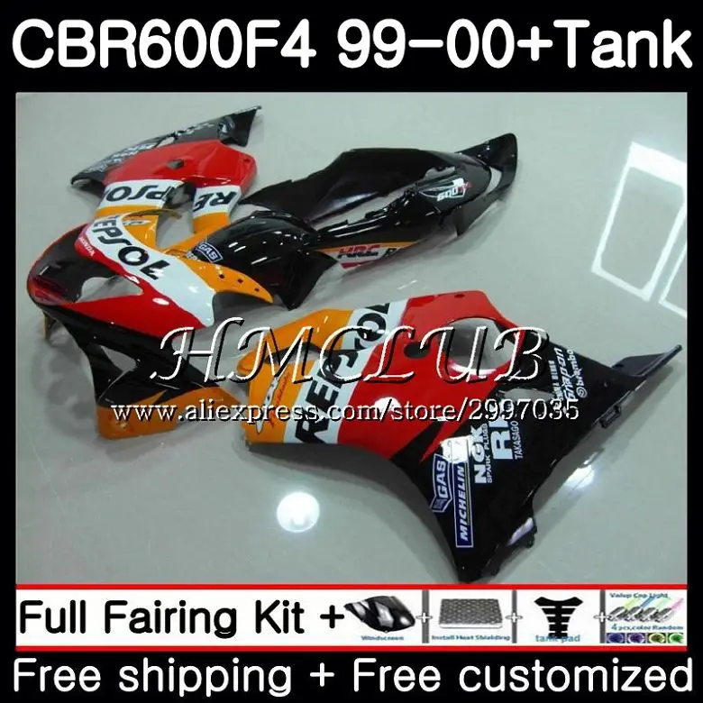 Майка для HONDA CBR 600F4 Repsol orange CBR600FS CBR 600 FS 1999 2000 тела 76HC. 4 CBR600 F4 FS CBR600F4 CBR 600 F4 99 00 обтекатель