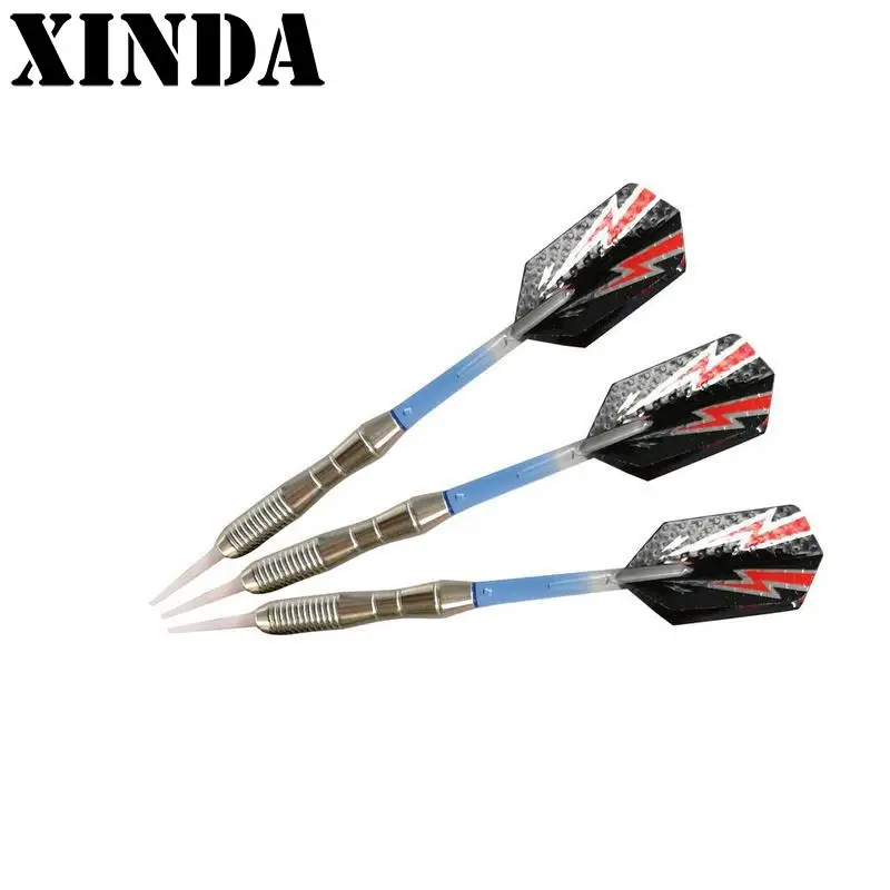 New 3Pcs/set Soft Tip Darts Nickel Plated Electronic Dart Aluminum Alloy Shaft Green Blue Orange Dart Tip Shafts Flights FBY2906