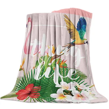 

Flamingo Decoration Throw Blanket Macaw Tropical Plant Style Thug Life Warm Microfiber Blanket