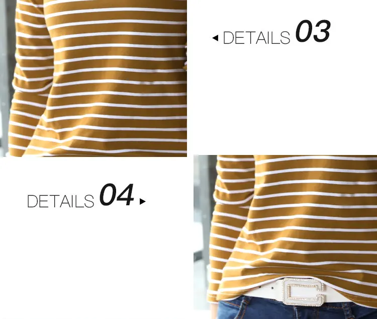 Autumn Winter Striped T-shirt Women Casual Plus Size Tops Tees Femme Long Sleeve Women Cotton Tshirt Camisetas Mujer 2019 (13)