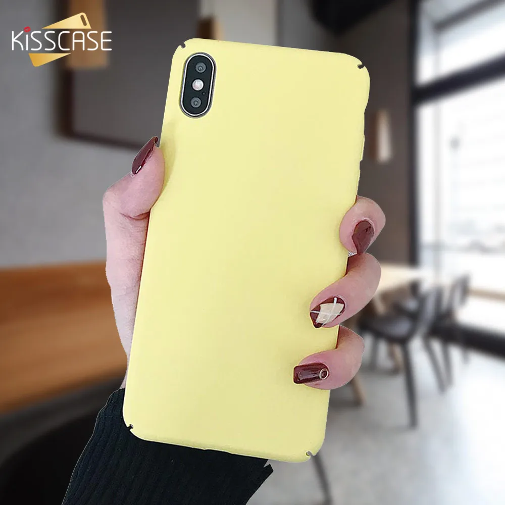 

KISSCASE Colorful Phone Cases For iPhone XR XS Max X 7 Case Hard Plain Cover Funda For iPhone 8 7 6S 6 Plus 5S SE Capinhas Coque