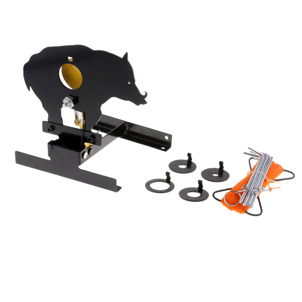 Heavy Duty Steel Resetting Field Target Shooting Paintball Accessories with 4 Size Kill Zone Inserts Ring
