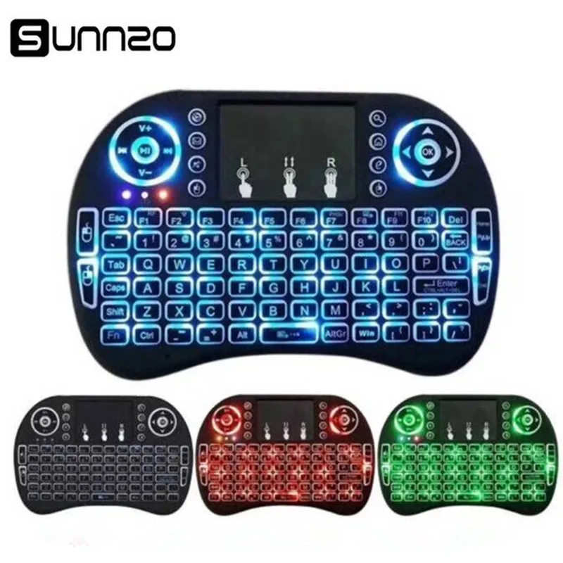 

RGB Mini Wireless Keyboard Air Mouse USB Keyboard Remote Control Lighting Touchpad For Xiaomi mi box Android TV Box A95X X96