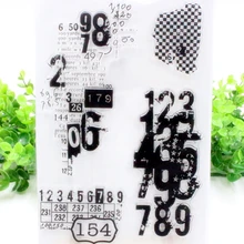 Scs149 번호 scrapbooking에 대 한 실리콘 클리어 스탬프 diy 앨범 카드 장식 엠보싱 폴더 공예 고무 스탬프 도구 새로운(China)