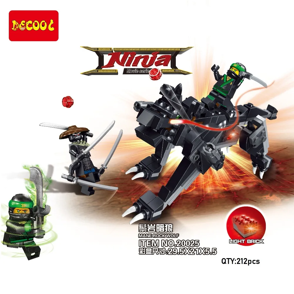Decool 20025 212 шт. Светильник Ninjagoes серии фильмов древние боги были атакованы Mane Rock Wolf