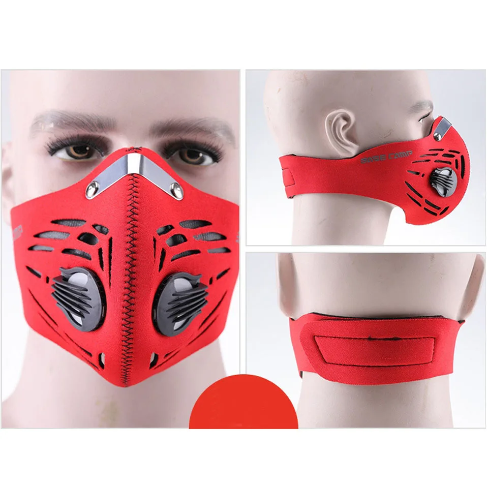 Велосипедная маска, активированный хлопковый фильтр, впускной клапан, сменная маска для лица, маска, аксессуары для велосипедного спорта, Bycycle, тренировочные полумаски для лица
