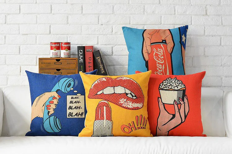 Kiwiberry Fashion Pop Art Print Home decor decorative pillows cojines decorativos para sofa cushion cover capa de almofada