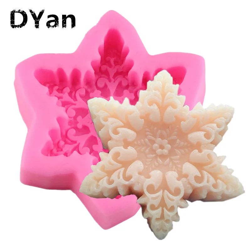 

Free Shipping Snow Flower Modelling Silicone Soap Mold Cake Decoration Mold Handmade Soap Mold Fondant Mold A1099