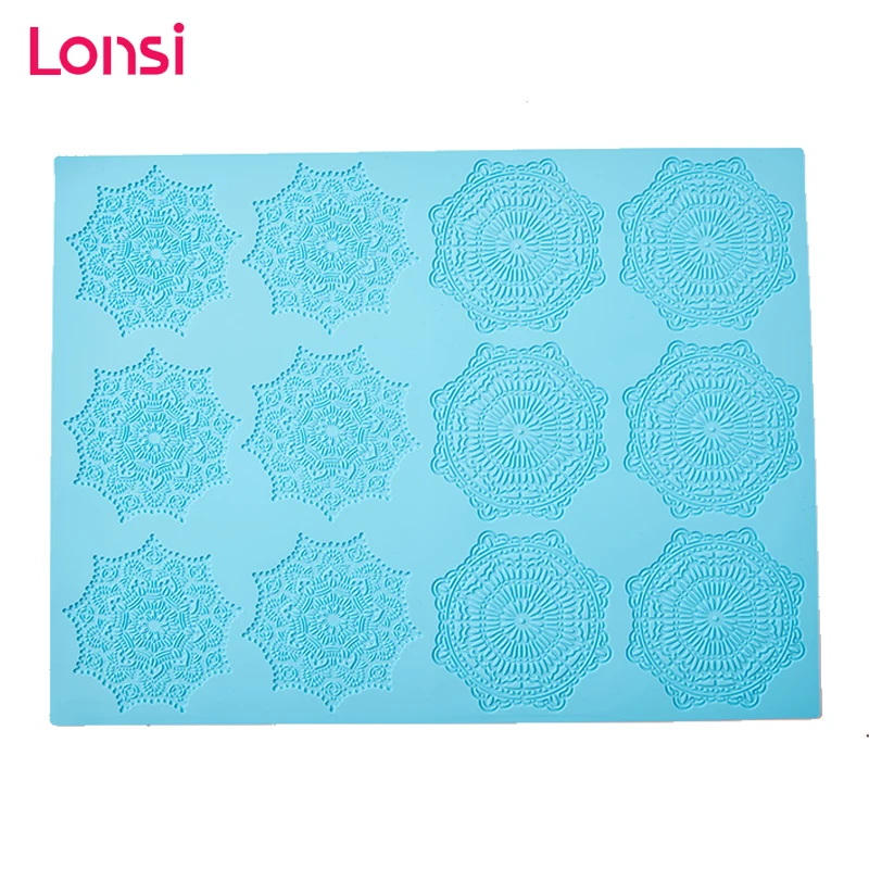 

LONSI Lace Silicone Mat Snowflake Pattern Embossing Tool Chocolate Embossing Cake Decorating Tools Christmas Gifts