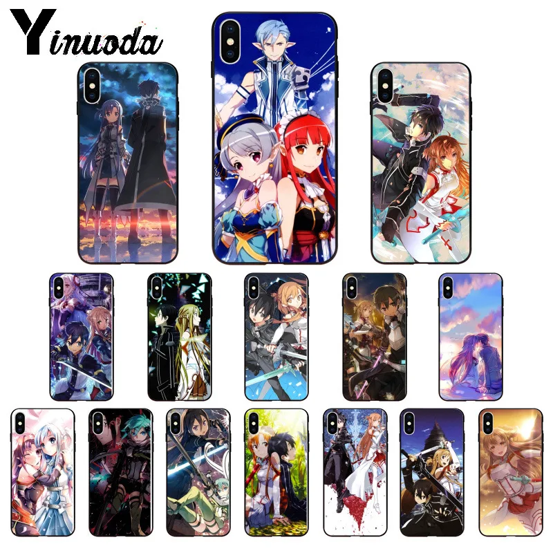 Мягкий чехол Yinuoda из ТПУ с рисунком аниме меча онлайн для Apple iPhone 8 7 6 6S Plus X XS MAX 5 5S SE