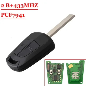 

Free shipping (1 piece) Factory quality 2 Button Remote Control Car Key 433Mhz PCF7941 Chip For Opel Vauxhall Astra