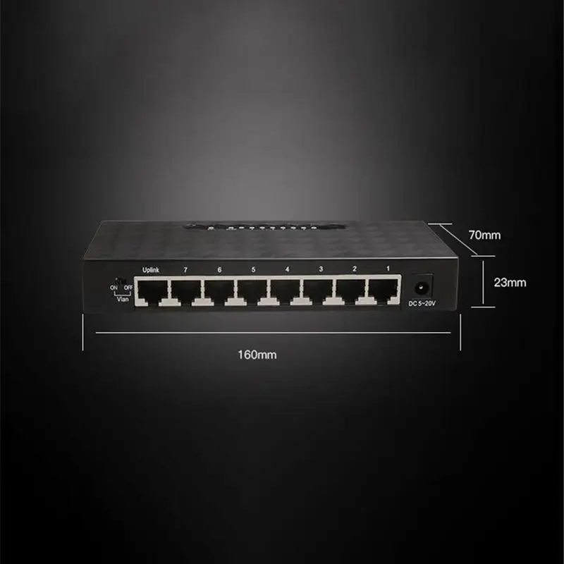 HOT-Diewu 8 Port Gigabit Ethernet Network Switch 10/100/1000Mpbs Hub Desktop Lan Hub Full/Half Duplex Exchange Ethernet Smart