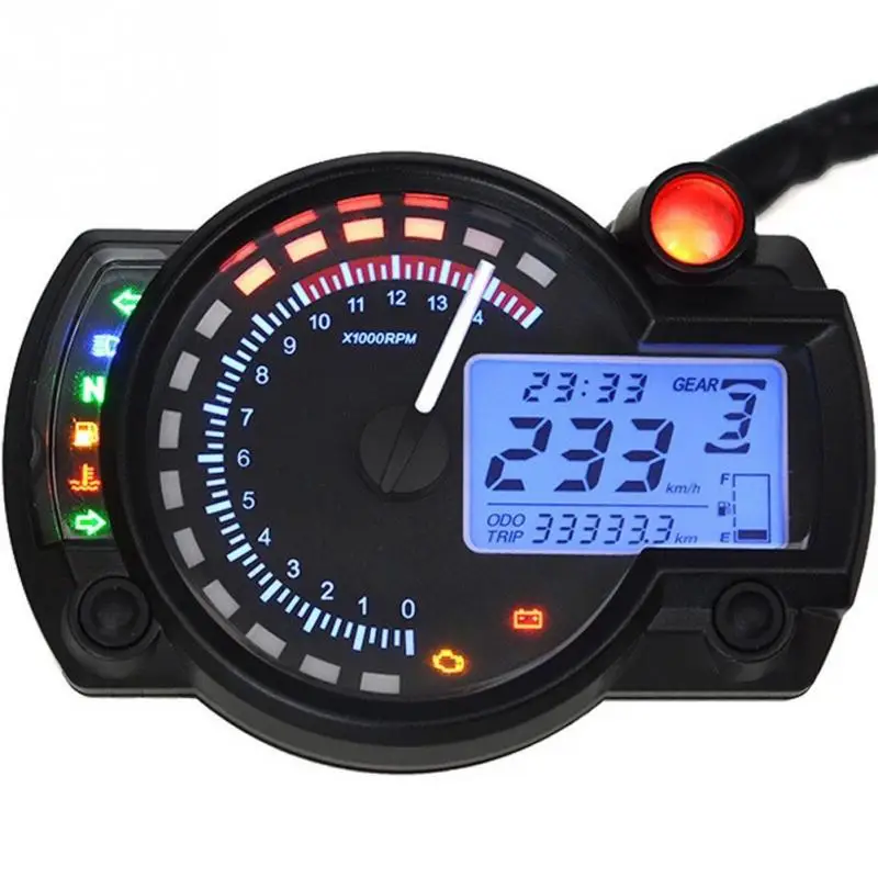 Universal motorcycle LCD speedometer moto digital gauge tachometer odometer motorbike instrument 7 color display oil level