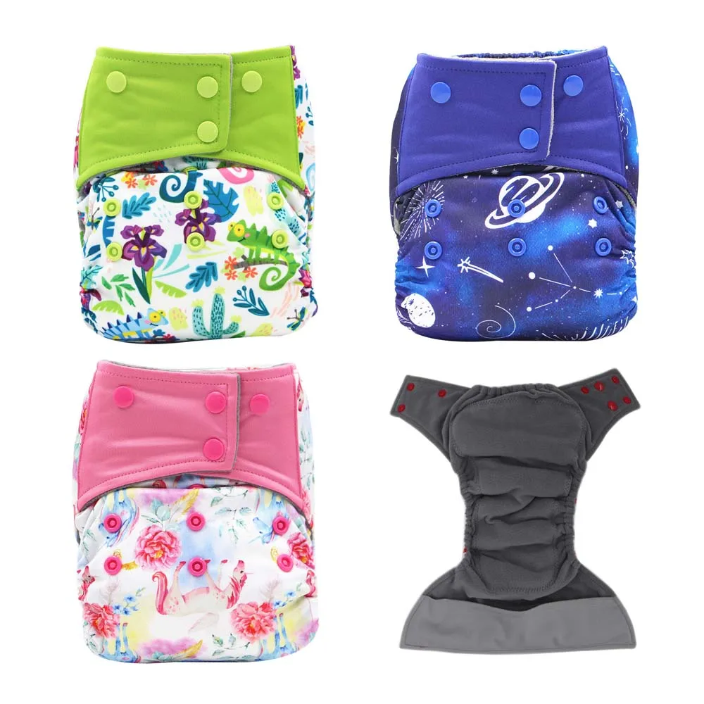 baby AI2 cloth diaper AIO bamboo charcoal microfleece waterproof cloth