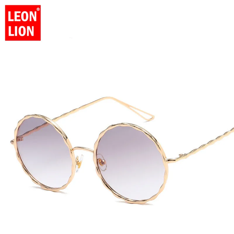 Женские винтажные солнцезащитные очки LeonLion круглые класса люкс уличные UV400