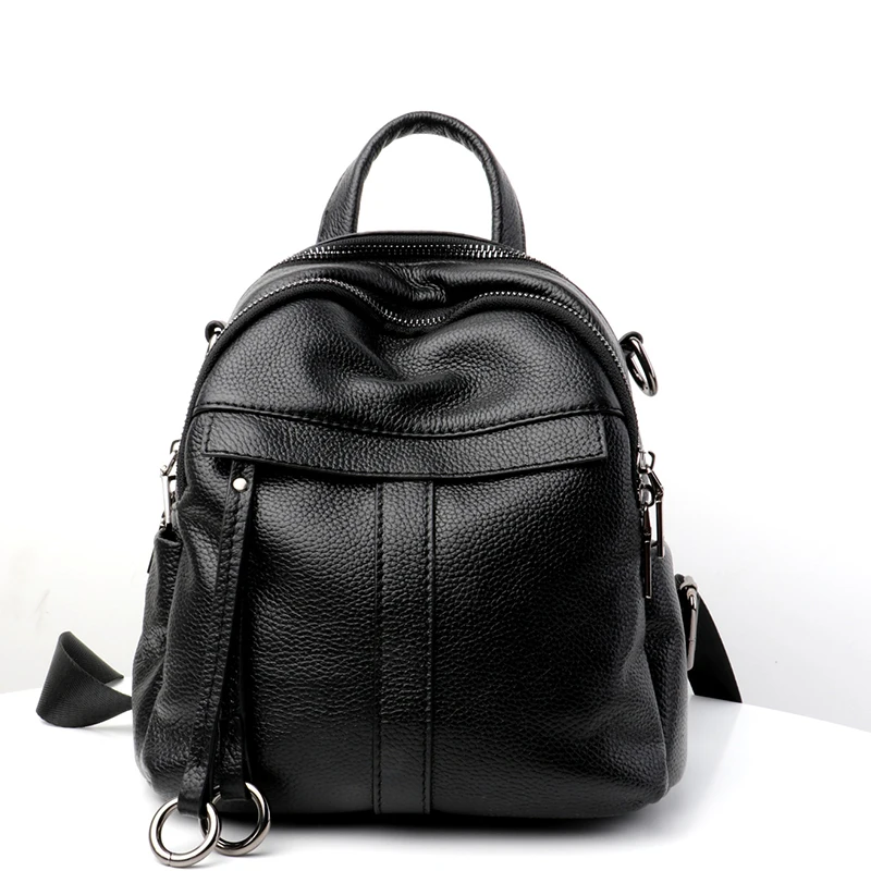 

2018 Genuine Leather Women New School Backpacks High Quality Girl Shoulder Bags Women's Fashion Large-capacity Designer Backpack