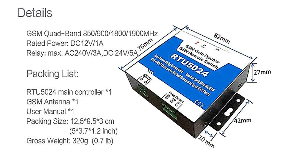 RTU5024 GSM ворота устройство для открытия дверей GSM реле дистанционного включения/выключения управление доступом бесплатный вызов домашней