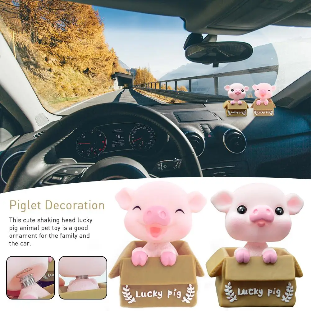 Новые автомобильные аксессуары Lucky Pig, качающаяся голова, украшение автомобиля, свинка, милые украшения, украшение интерьера автомобиля, аксессуары для автомобиля, Прямая поставка