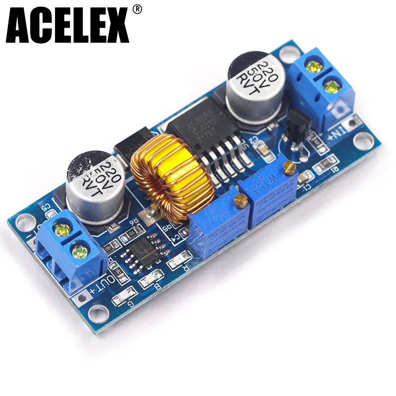 

Blue 5A DC to DC CC CV Lithium Battery Step down Charging Board Led Power Converter Lithium Charger Step Down Module XL4015 B