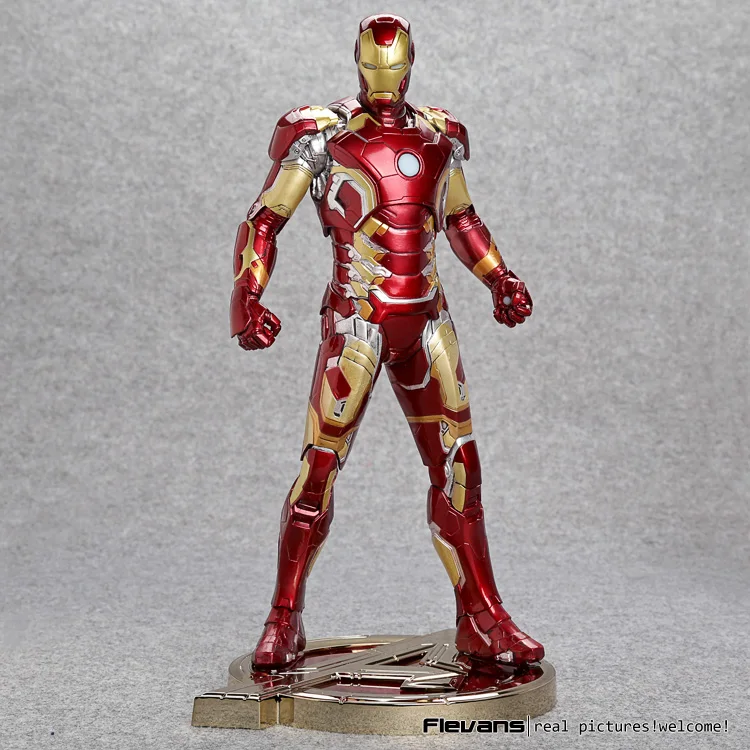 Цена Железный человек Mark XLIII 43 1 6 масштаб предварительно окрашенная модель комплект со светодио дный подсветкой ПВХ фигурка Коллекционная модел...