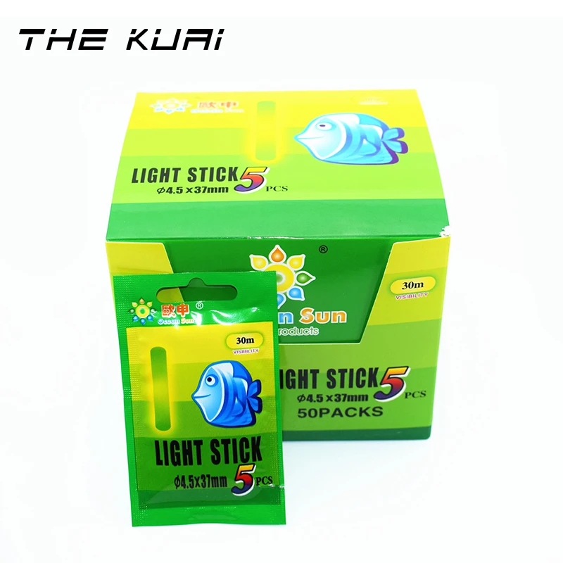 

THEKUAI Luminous Lure Fishing Tackle Fluorescent Lightstick Fishing Float Dark Glow Stick Night Float Rod Light 37mm*4.5mm