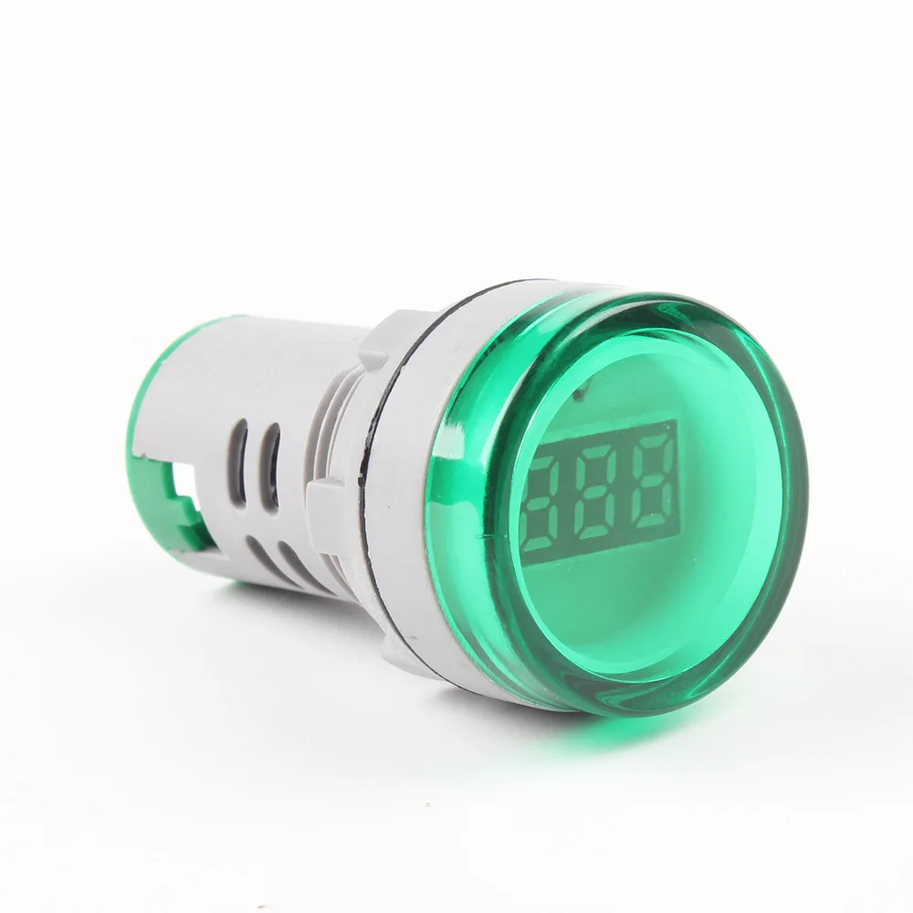 22 мм светодиодный индикатор с цифровым дисплеем, вольтметр, измеритель напряжения, индикатор, сигнальная лампа, вольтметр с подсветкой, тестер, диапазон измерения переменного тока 60 в-500 В - Цвет: Зеленый