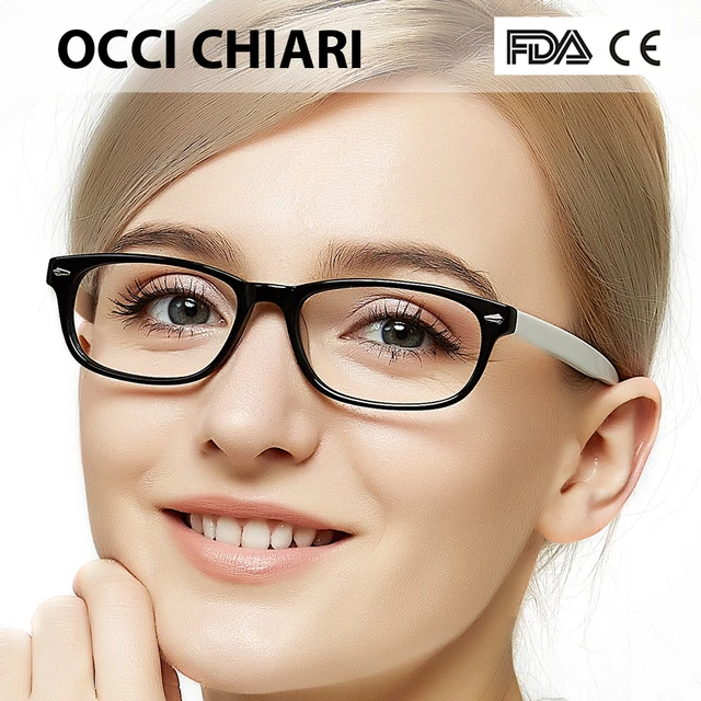 OCCI CHIARI-monturas de gafas para lentes transparentes de acetato para miopía, monturas ópticas Demi, gafas rosas, W-CERIO, 2018 -