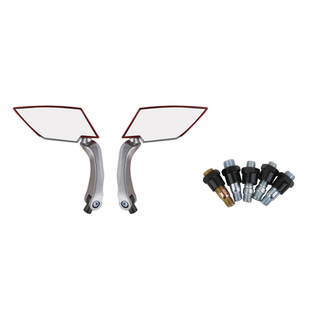 1 Pair Universal Motorcycle Mirror Quads & ATV's Rearview Mirrors  Back Side Convex Mirror 8mm 10mm Diamond Mirrors