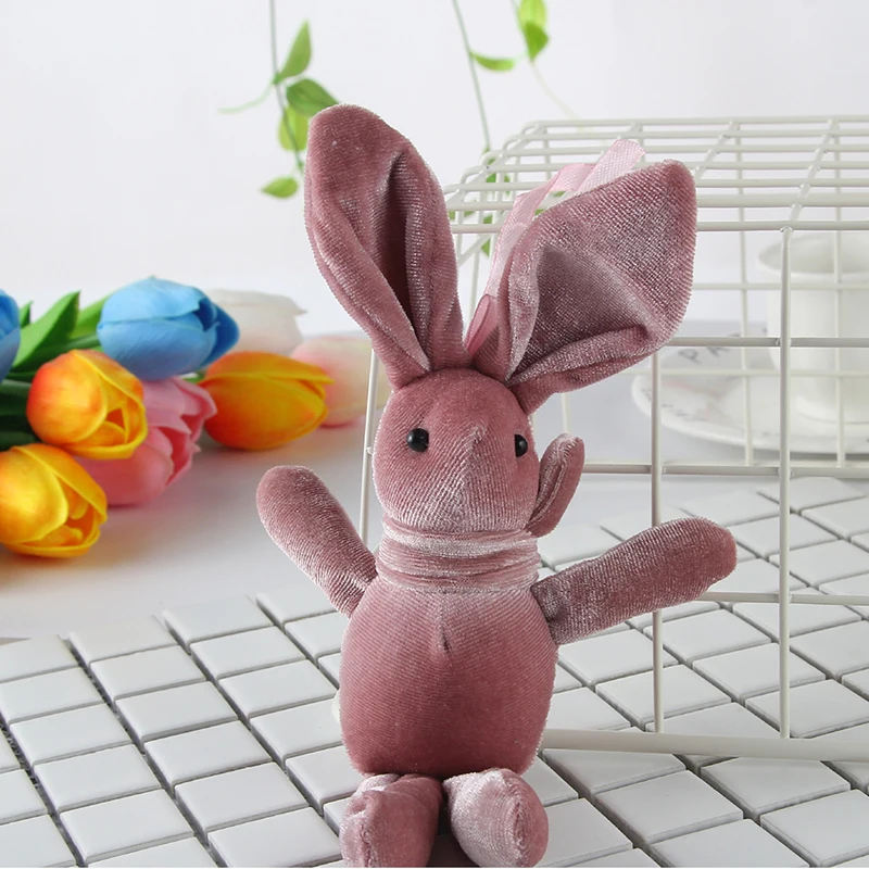Happy Monkey 15cm Rabbbit Plush Toys Cute Rabbit Doll Decoration Toy For Bag Wedding Bouquet Gift Toy for Children Adult Happy Monkey 15cm Rabbbit Plush Toys Cute Rabbit Doll Decoration Toy For Bag Wedding Bouquet Gift Toy for Children Adult