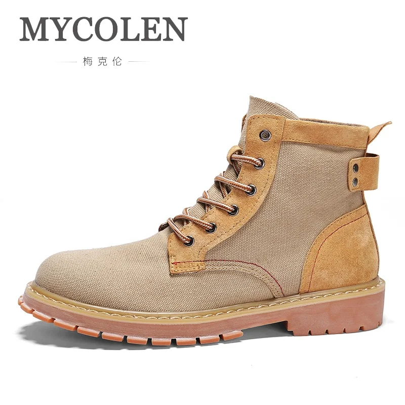 

MYCOLEN New Men Boots Fashion Men Ankle Boots Winter Men Motorcycle Boots Male Shoes Leather Boots Men'S Casual Shoes