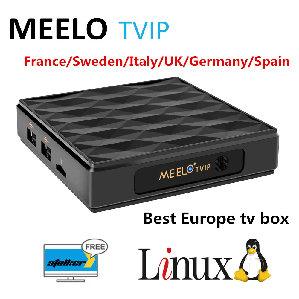 

2018 Newest MEELO TVIP S805 Quad Core Linux IPTV M3U Smart TV Box Support WEB portal H.265 Stalker wifi 2.4G smart media player