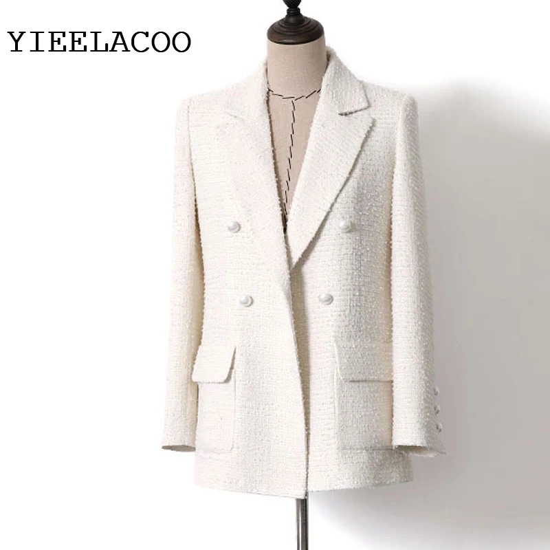 Jacket women Tweed Ivory white one-piece Spring / Autumn women's jacket New Small Fragrance ladies jacket coat Jacket women Tweed Ivory white one-piece Spring / Autumn women's jacket New Small Fragrance ladies jacket coat