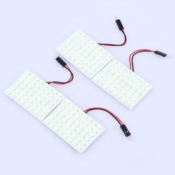 

POSSBAY 4 Pieces Panel 48SMD White Micro Dome Index Universal Car LED Lamp Bulbs Wedge White Light Headlight DC12V