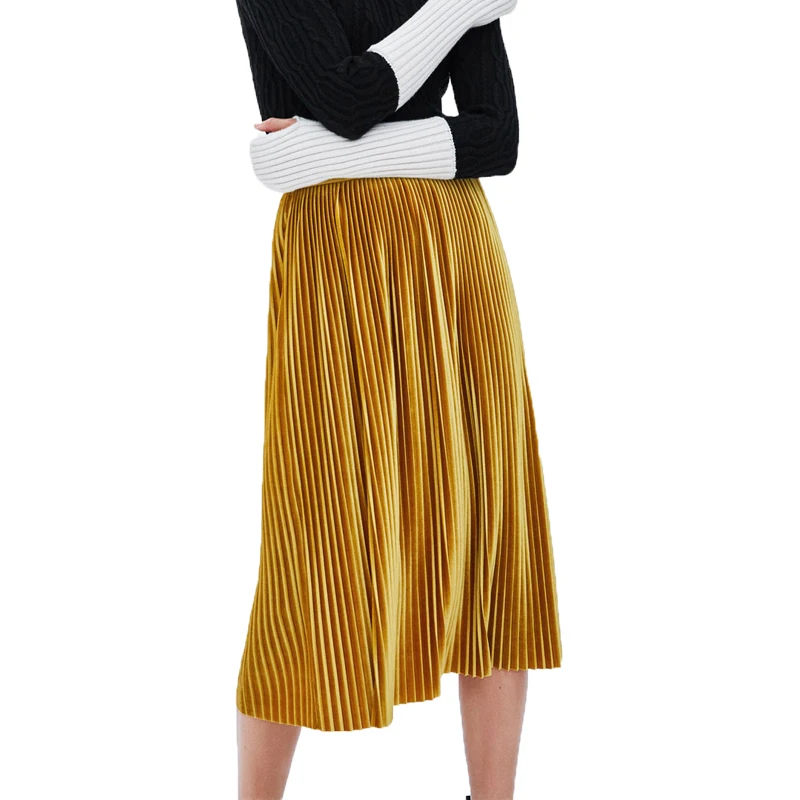 2019 womens clothing spring casual velvet skirts womens high waist