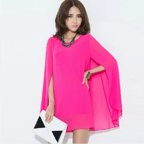 Женское шифоновое платье с рукавом летучая мышь Размеры S 4XL 5XL 6XL|dresses parties|clothing for