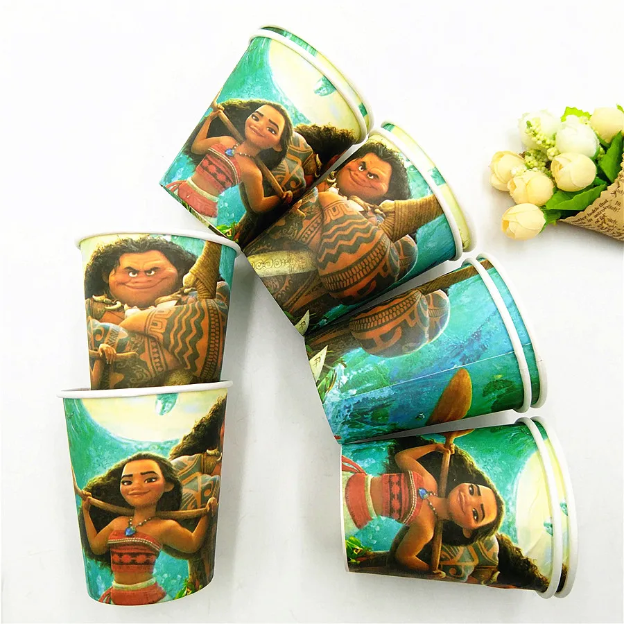 

10pcs Moana Party Supplies Cup Cartoon Theme Party For Children/Boys Happy Birthday Decoration Moana Party Supplies