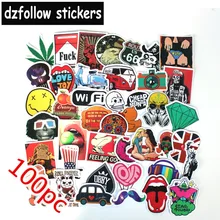 100pcs Mixed funny brand laptap stickers for Home decor jdm on laptop sticker decal fridge skateboard